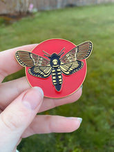 Load image into Gallery viewer, Deaths Head Hawk Moth Enamel Pin
