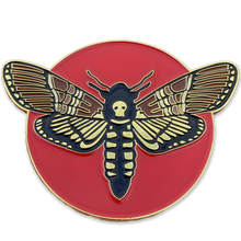 Load image into Gallery viewer, Deaths Head Hawk Moth Enamel Pin
