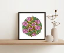 Load image into Gallery viewer, Golden Snake Block Print