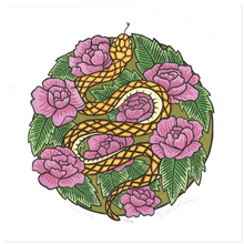 Load image into Gallery viewer, Golden Snake Block Print