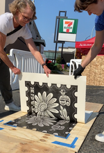 Load image into Gallery viewer, Floral Postage Block Print
