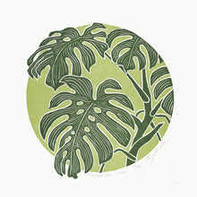 Load image into Gallery viewer, Monstera Leaf - Green Block Print