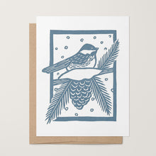 Load image into Gallery viewer, Snowy Chickadee Holiday Card