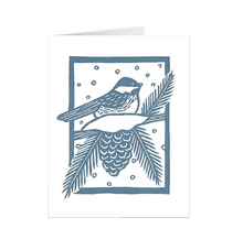 Load image into Gallery viewer, Snowy Chickadee Holiday Card