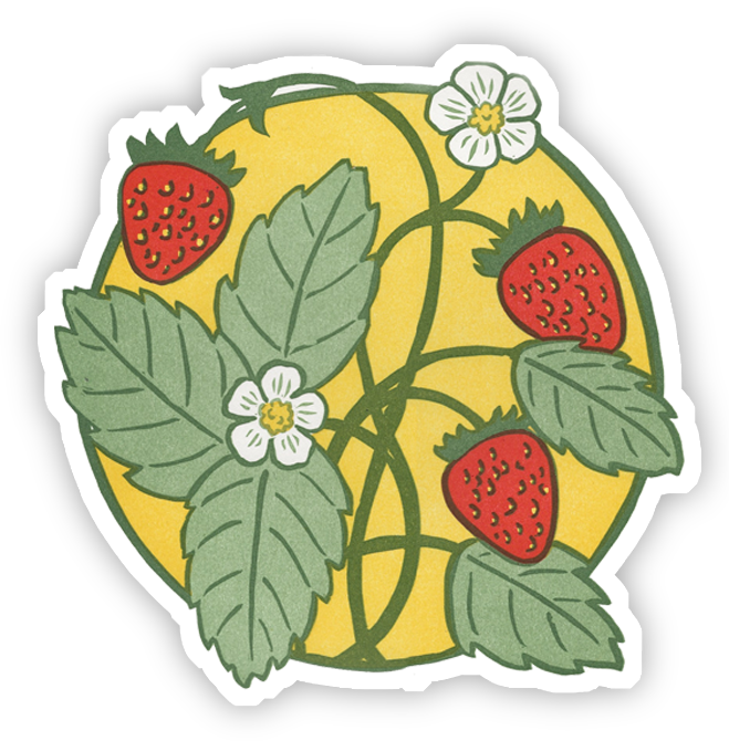 Summertime Strawberry Vinyl Sticker
