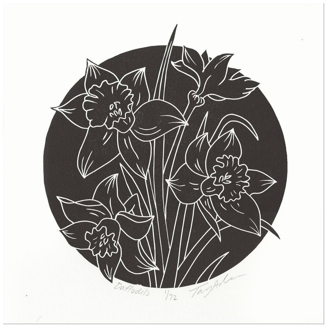 Daffodils Block Print