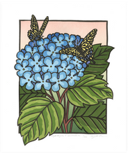 Load image into Gallery viewer, Hydrangea &amp; Butterflies Blockprint
