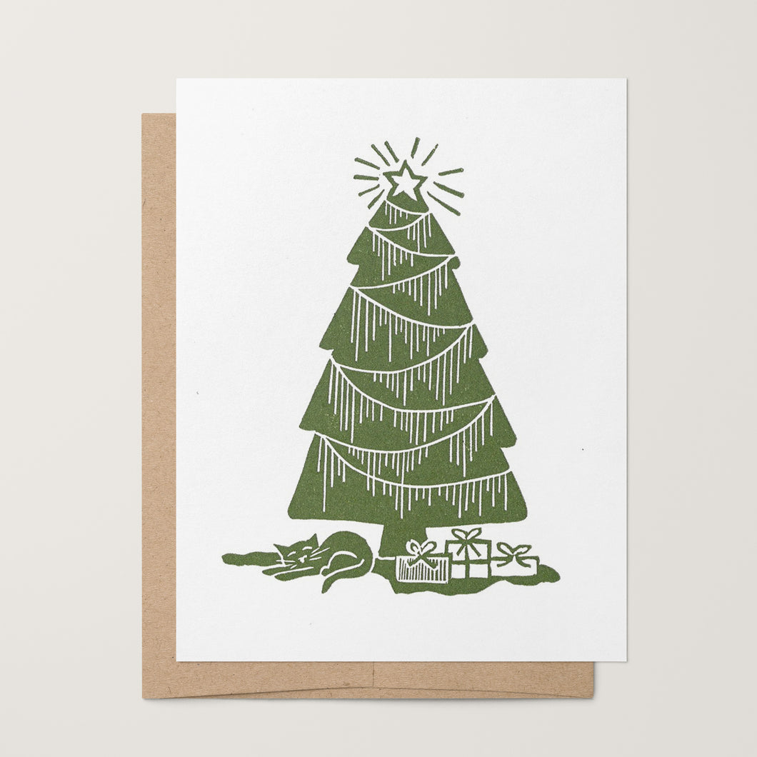 Kitten Christmas Tree Card