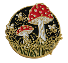 Load image into Gallery viewer, Midnight Mushrooms Enamel Pin
