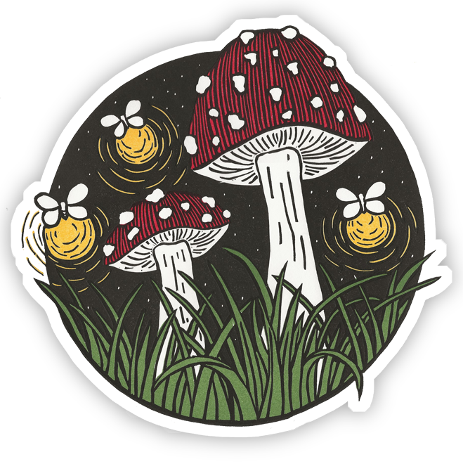 Midnight Mushrooms Vinyl Sticker